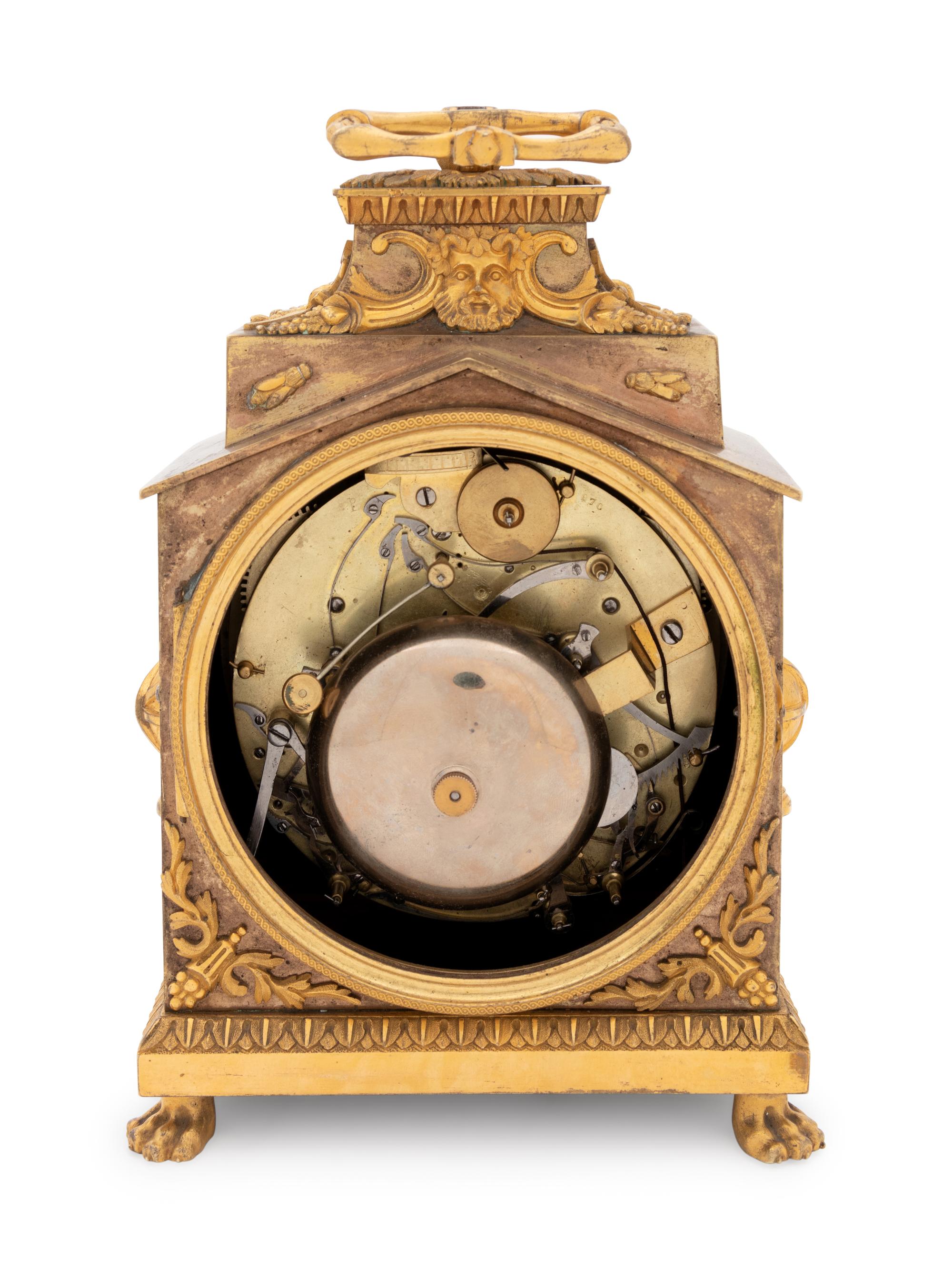 An Empire Gilt Bronze Pendule d'Officier