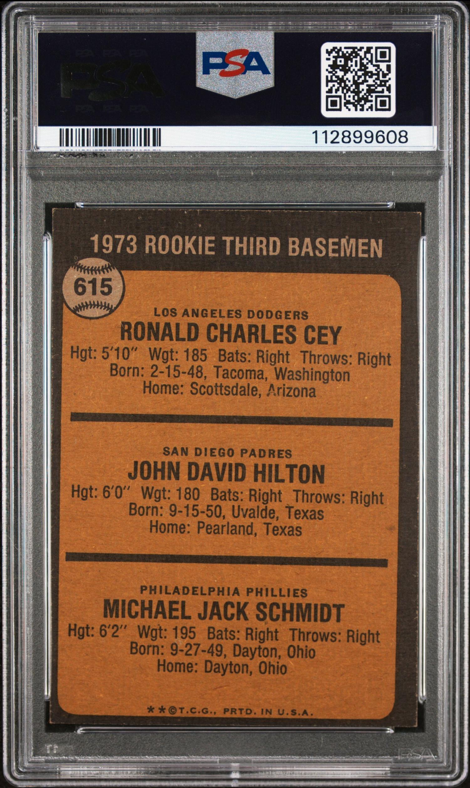 A 1973 Topps Mike Schmidt Rookie Baseball Card No. 615 (PSA 6 EX-MT)