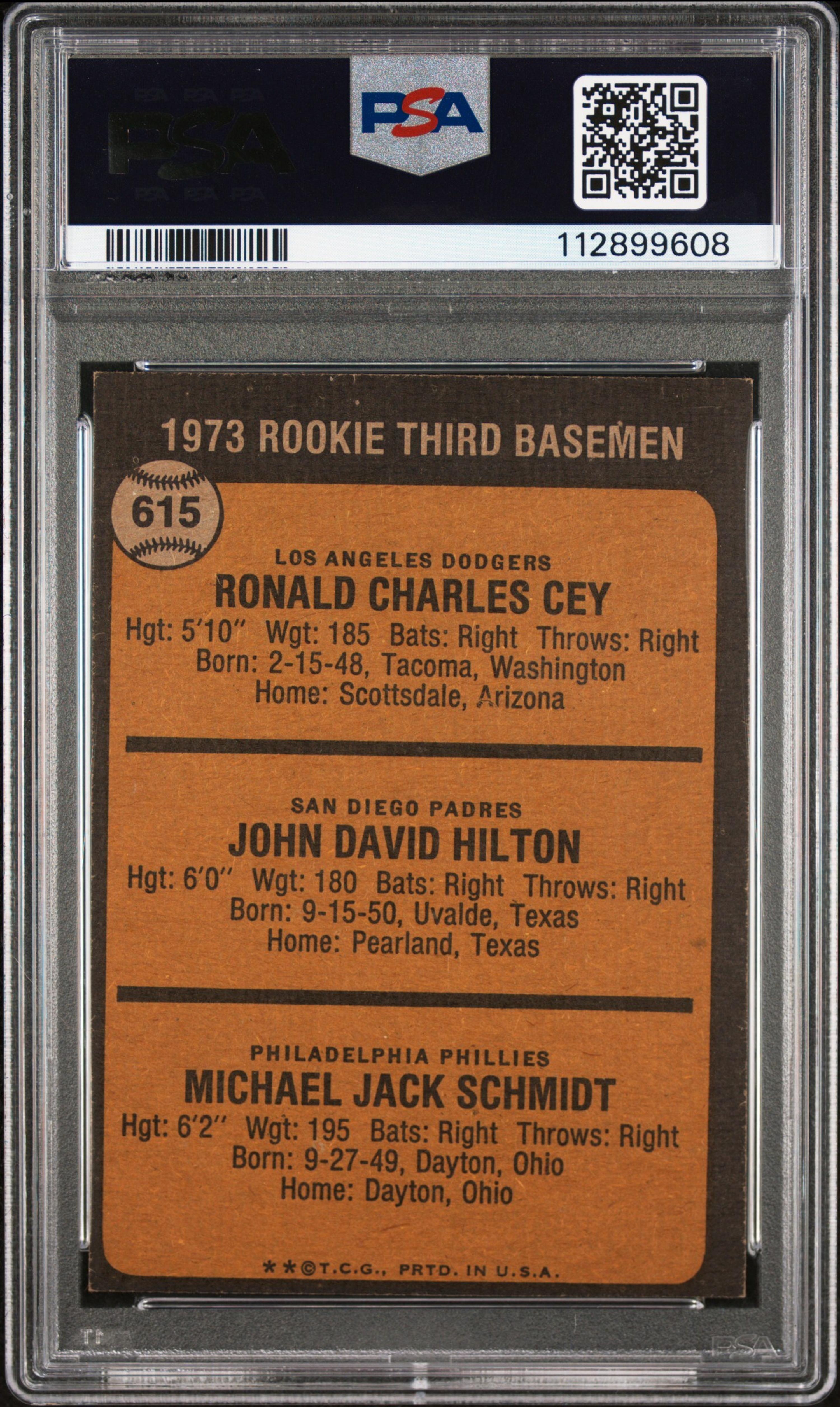 A 1973 Topps Mike Schmidt Rookie Baseball Card No. 615 (PSA 6 EX-MT)