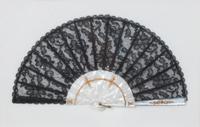Five French Painted Paper Fans Width of first 15 1/2 inches. — 20TH CENTURY