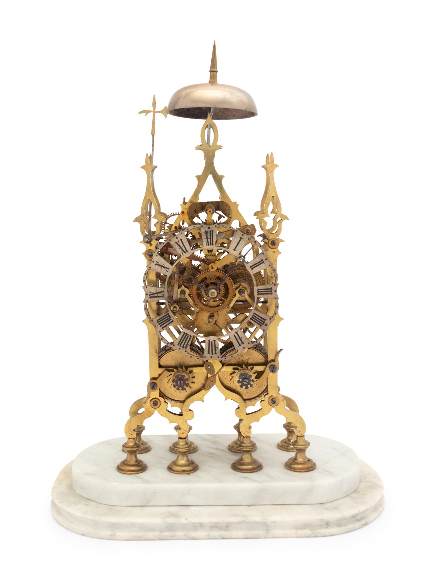 An English Brass Skeleton Clock