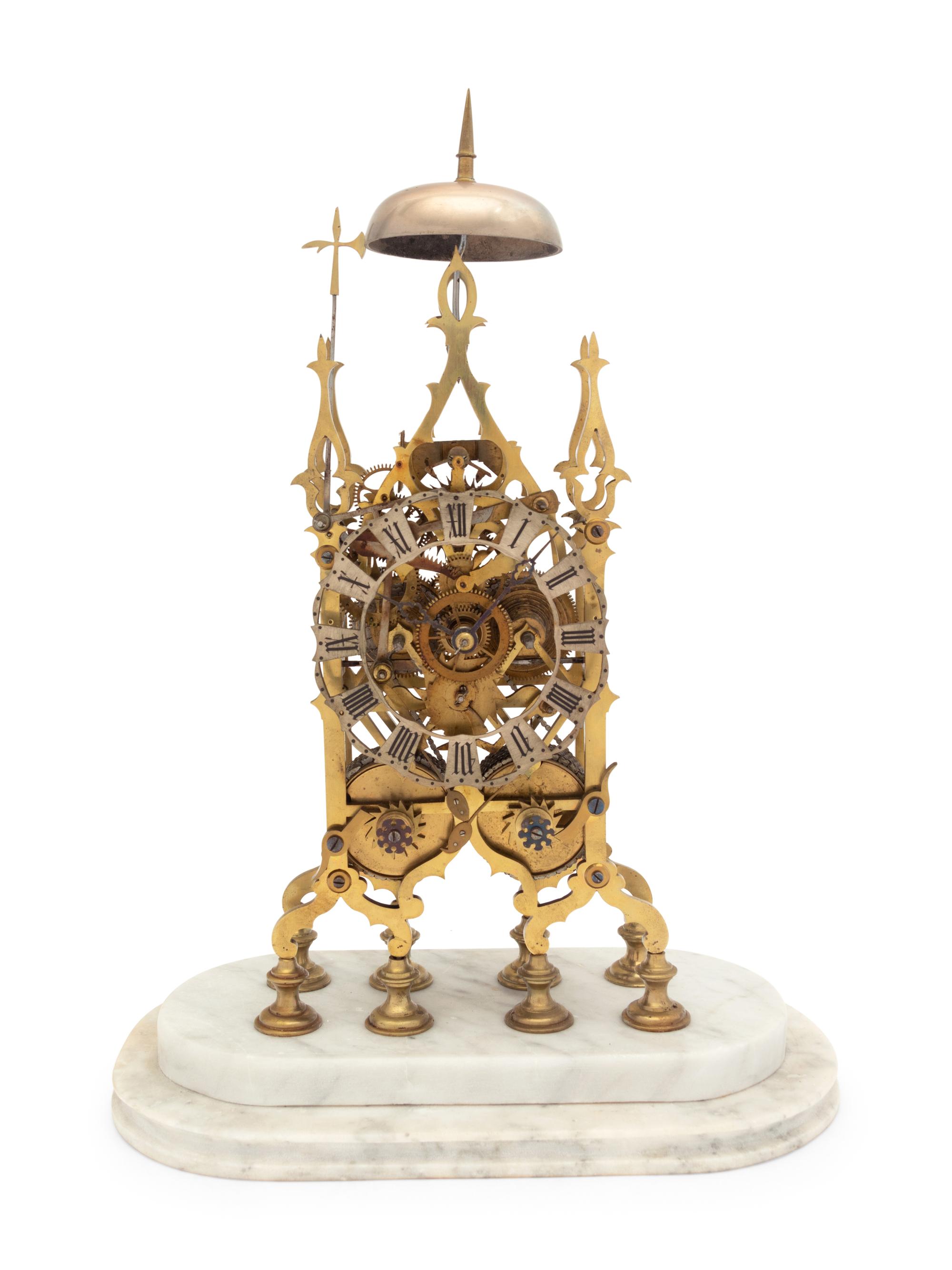 An English Brass Skeleton Clock