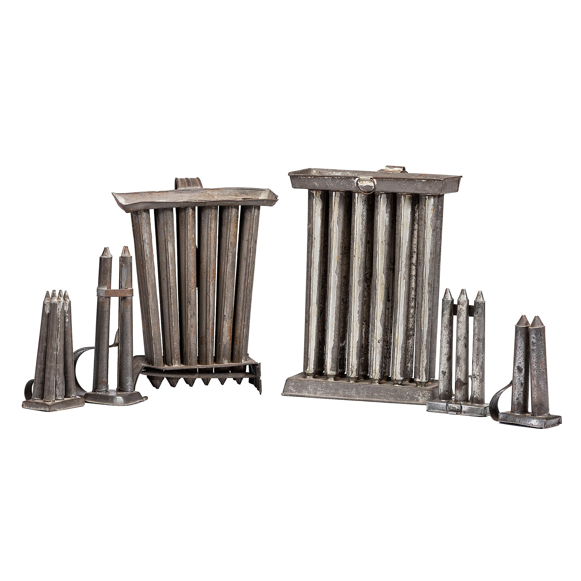 Six Tin Candle Molds