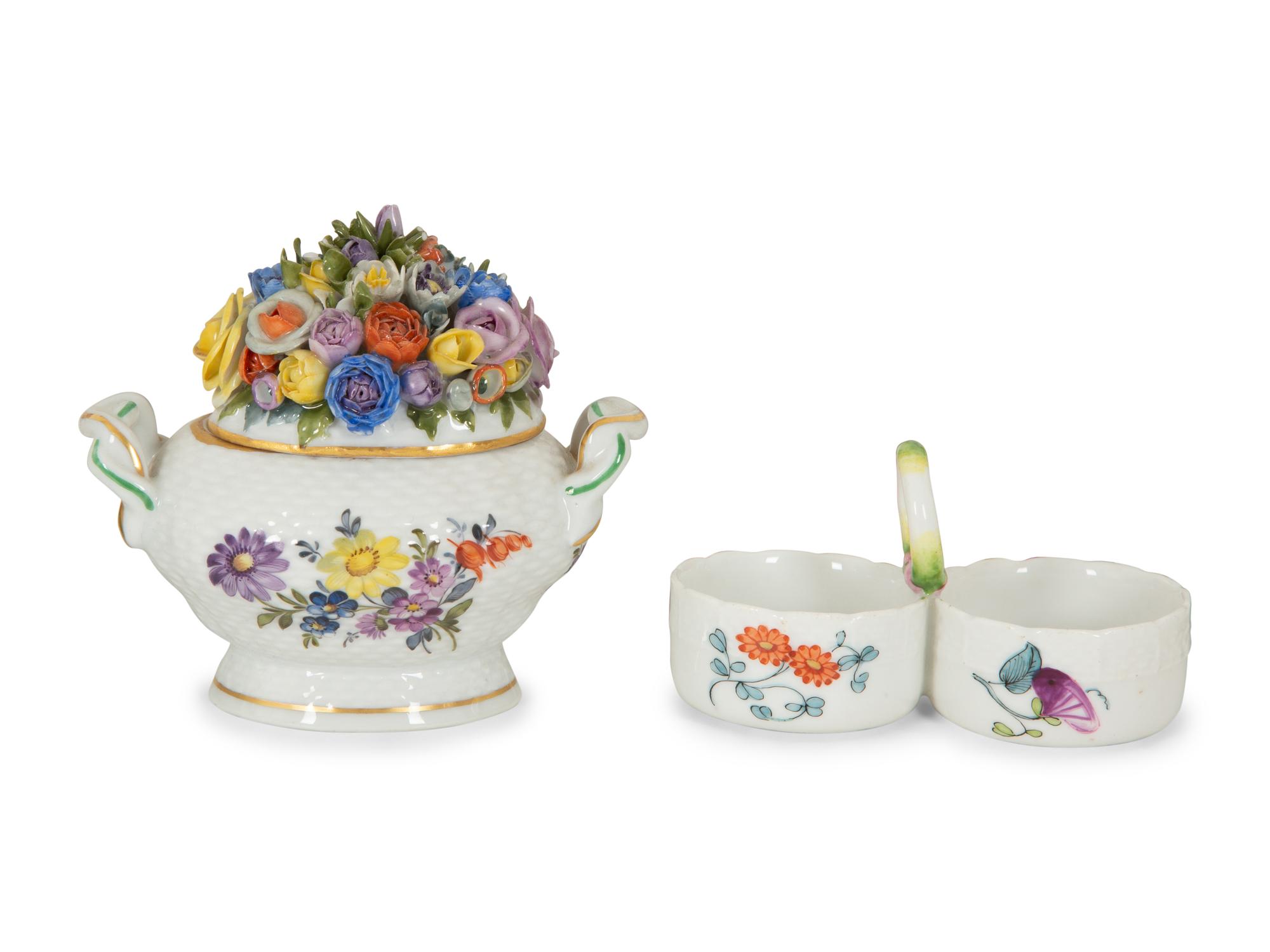 A Group of Rare Herend Porcelain Tea Service Items