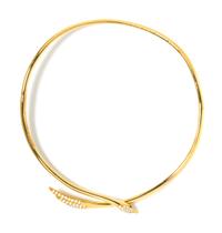 An 18 Karat Yellow Gold, Diamond and Ruby Swan Motif Torque Necklace, 19.70 dwts.