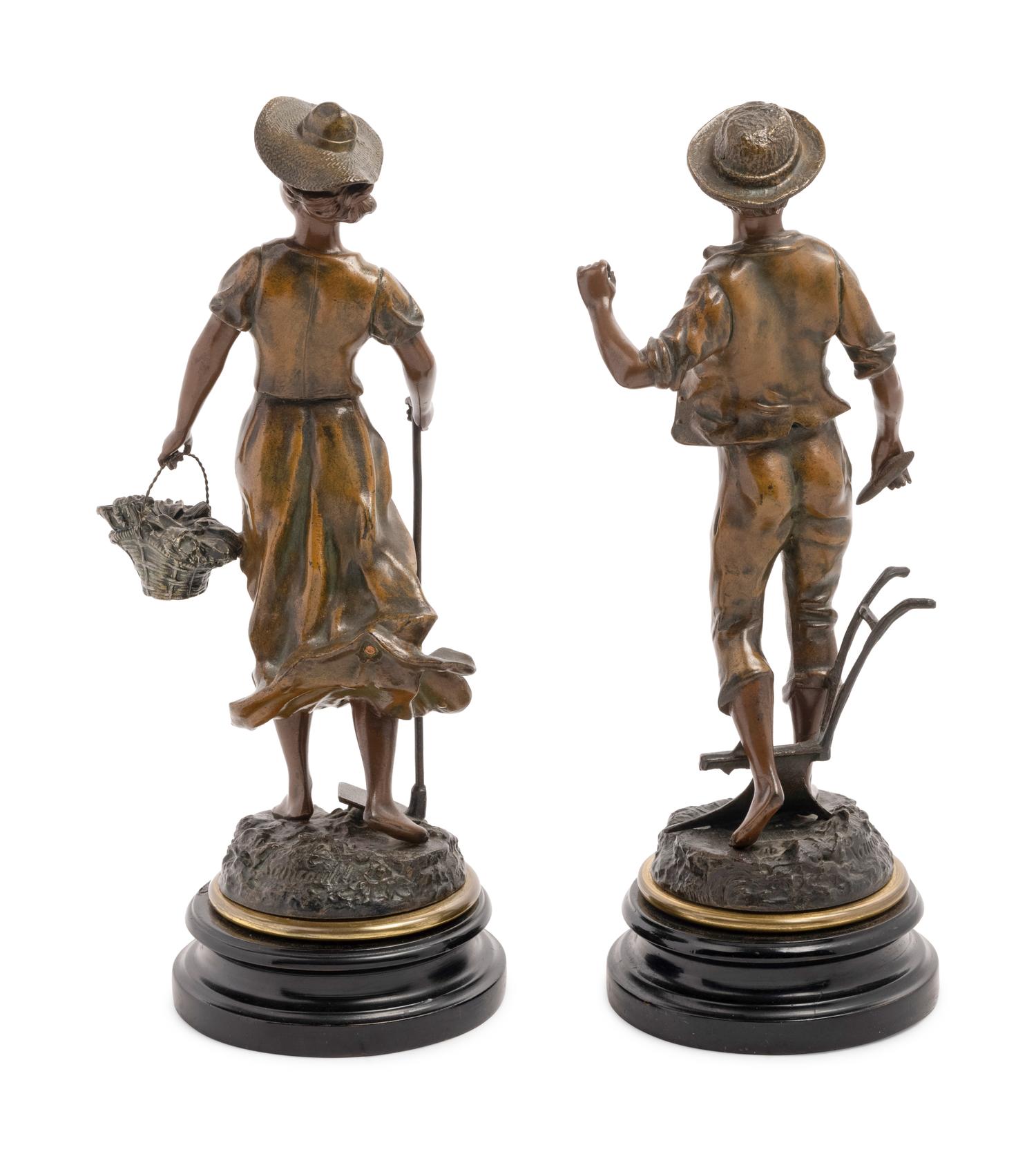 A Pair of French Cast Metal Figures