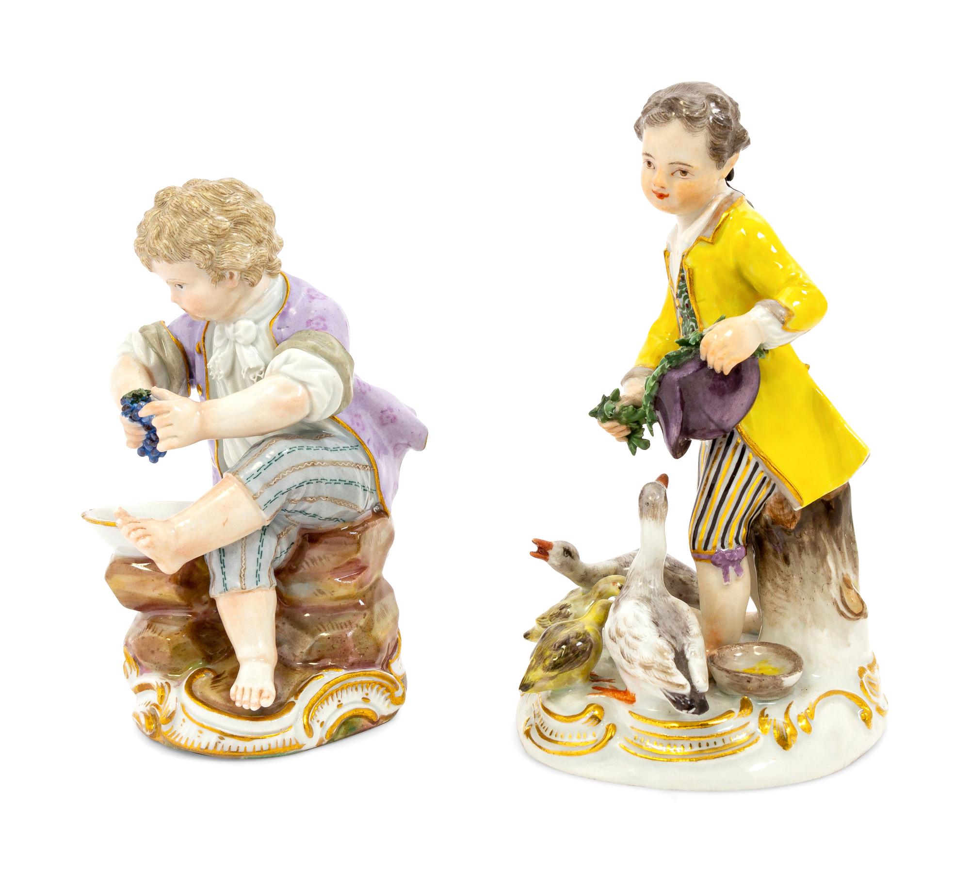 A Meissen Porcelain Group of Boys