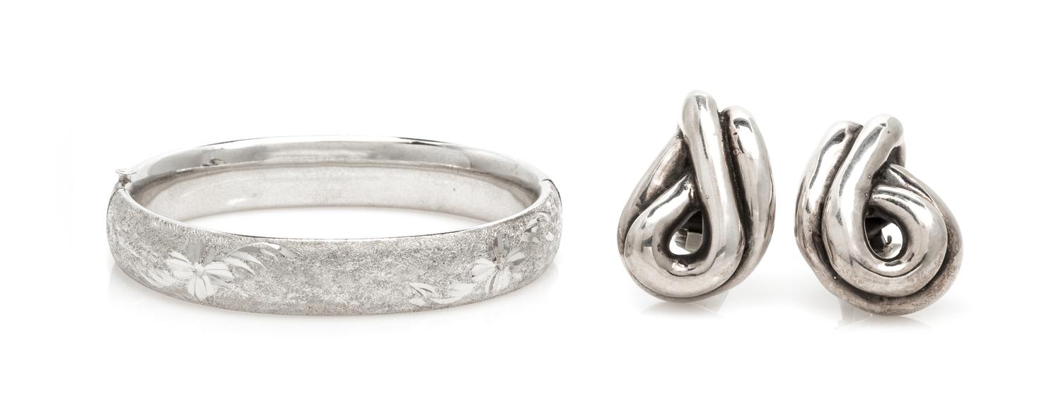 A Collection of Sterling Silver Jewelry, 49.50 dwts.