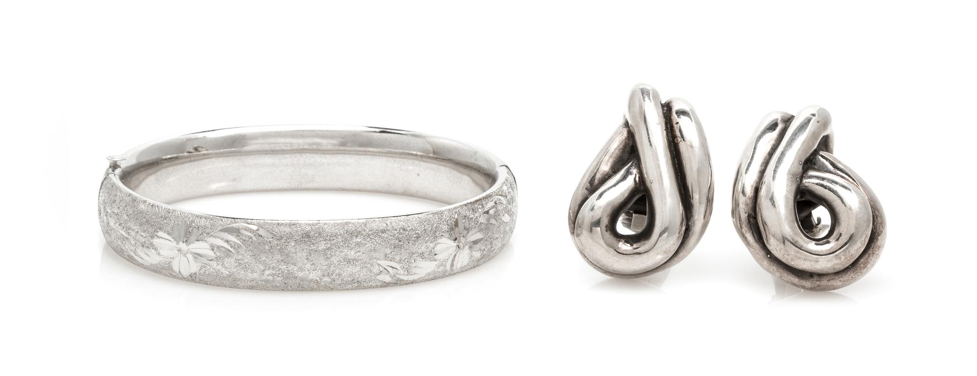 A Collection of Sterling Silver Jewelry, 49.50 dwts.