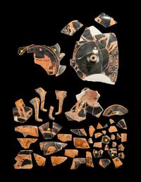 46 Attic Red-Figured Fragments from Three Cups