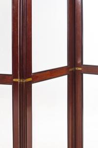 A Directoire Style Mahogany and Glass Five-Panel Floor Screen