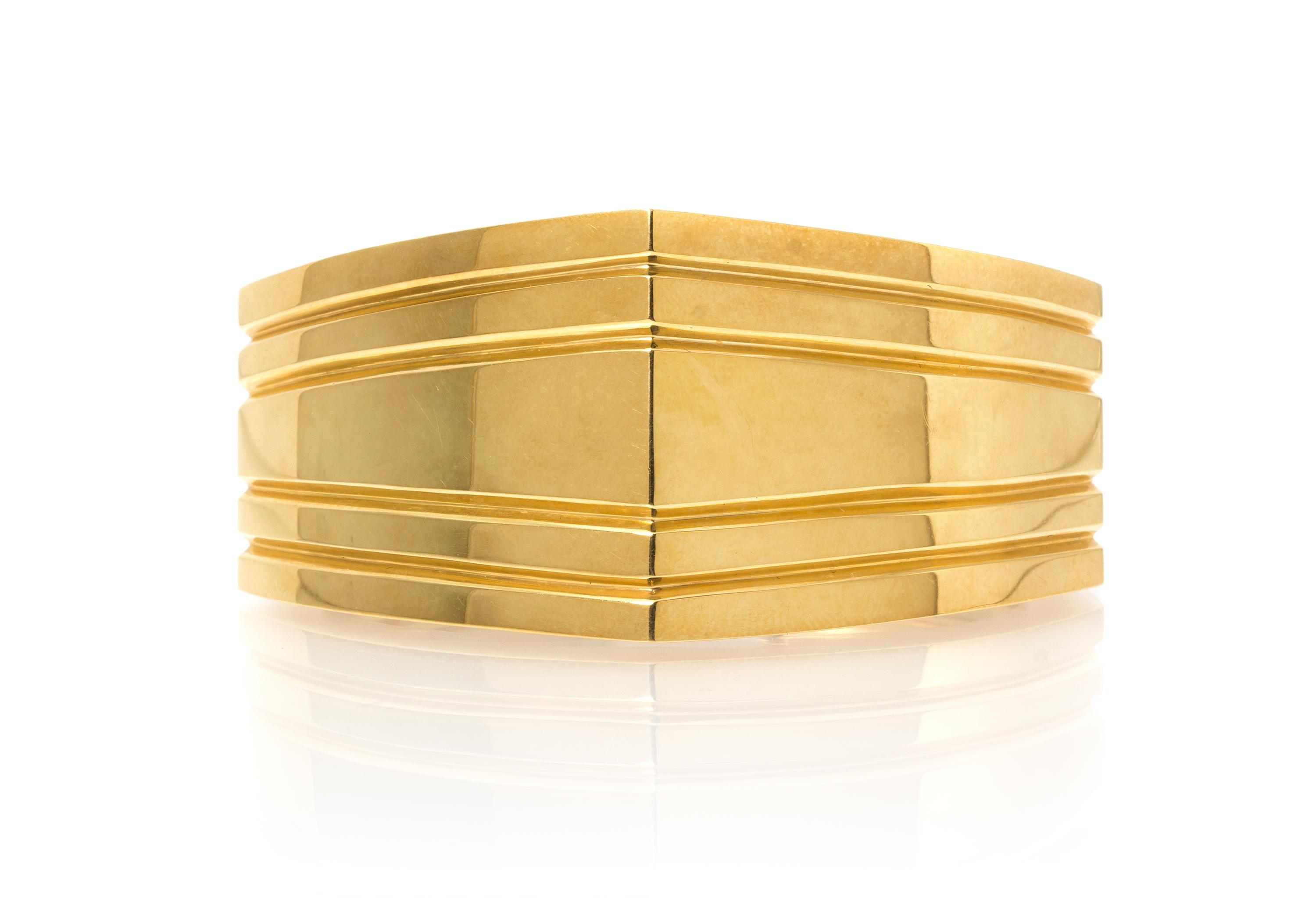 An 18 Karat Yellow Gold Cuff Bracelet, 55.00 dwts.