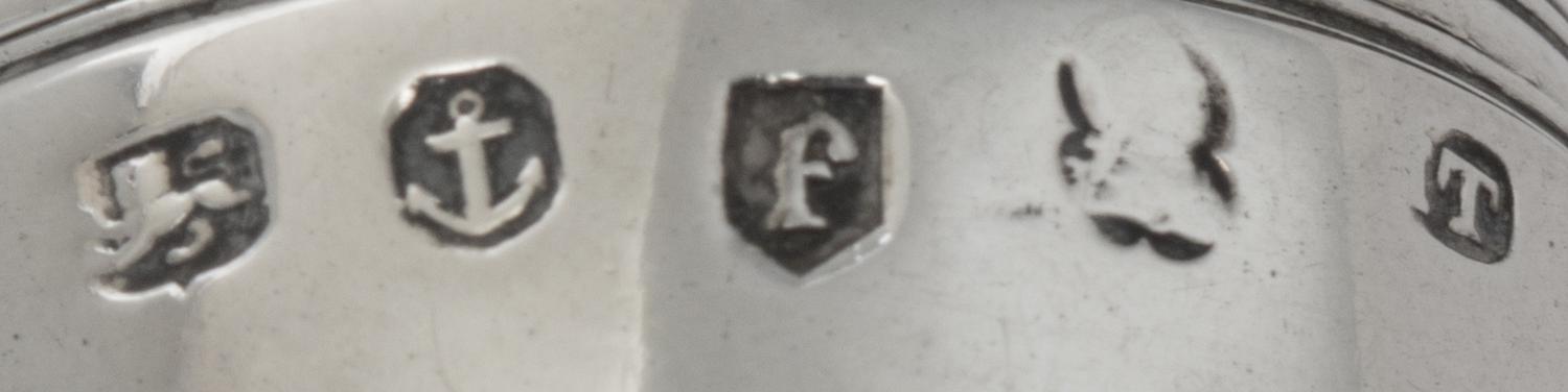 A George III Silver Nutmeg Grater, Likely John Thornton, Birmingham, 1803, of ovoid form, the underside with engraved monogram HL.