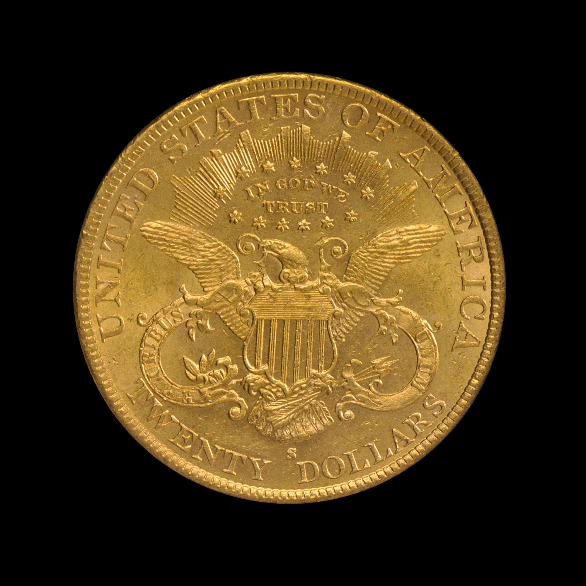 A United States 1896-S Liberty Head $20 Gold Coin