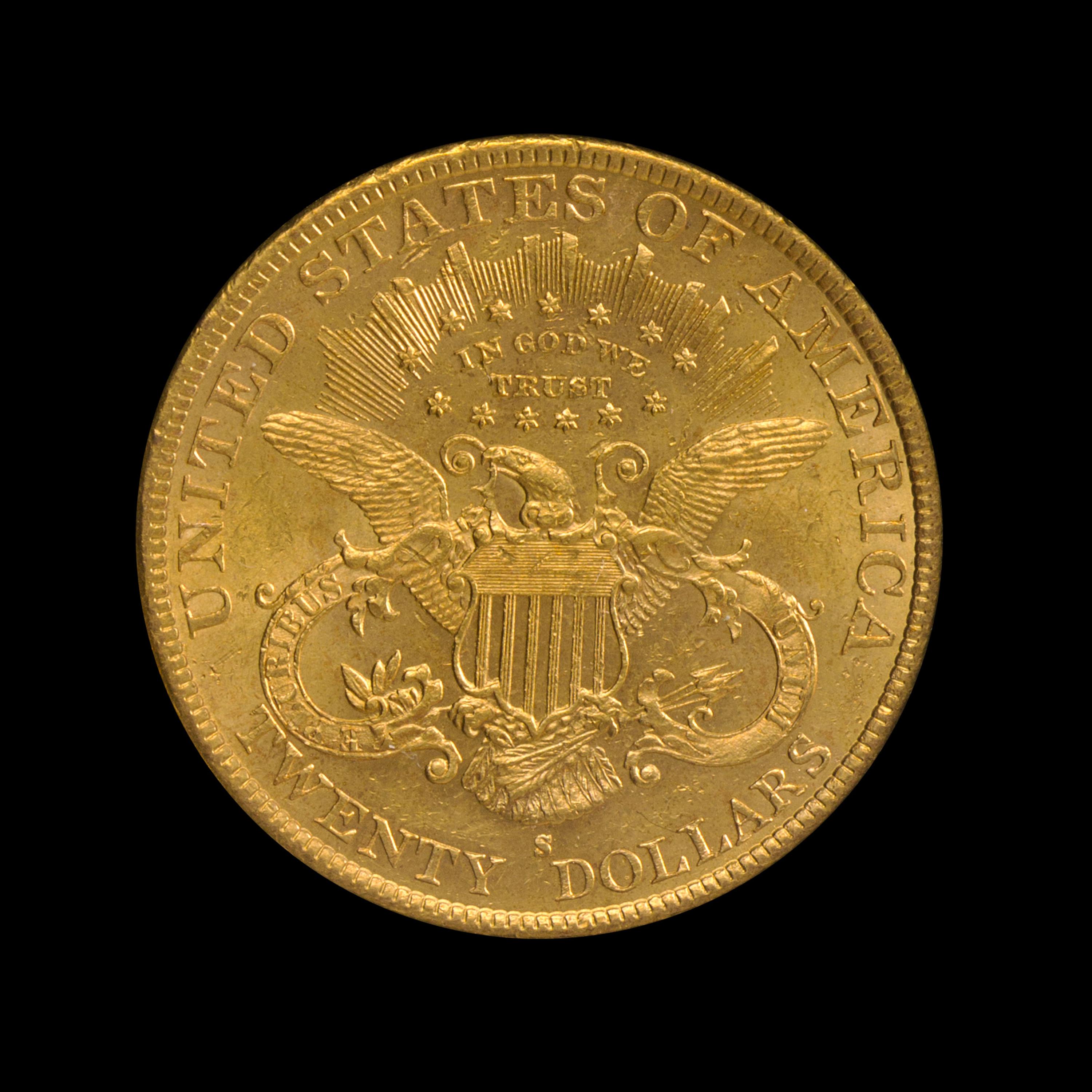A United States 1896-S Liberty Head $20 Gold Coin