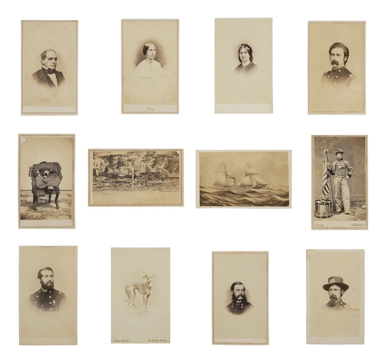 [CIVIL WAR]. CDV collection descended directly in the family of Vice President Hannibal Hamlin featuring portraits of family members and numerous military generals and officers.