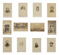 [CIVIL WAR]. CDV collection descended directly in the family of Vice President Hannibal Hamlin featuring portraits of family members and numerous military generals and officers.