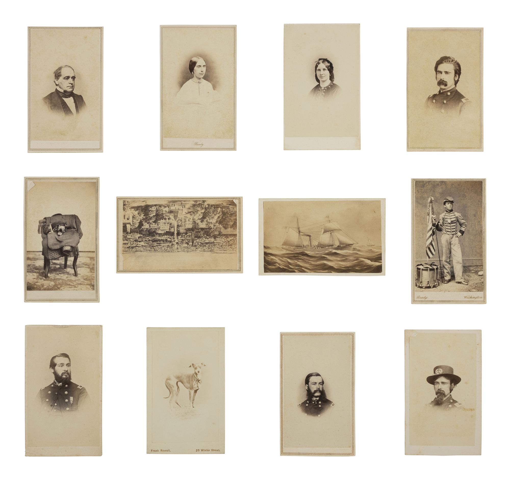 [CIVIL WAR]. CDV collection descended directly in the family of Vice President Hannibal Hamlin featuring portraits of family members and numerous military generals and officers.