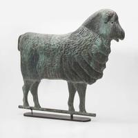 A patinated molded copper ewe weathervane late 19th century