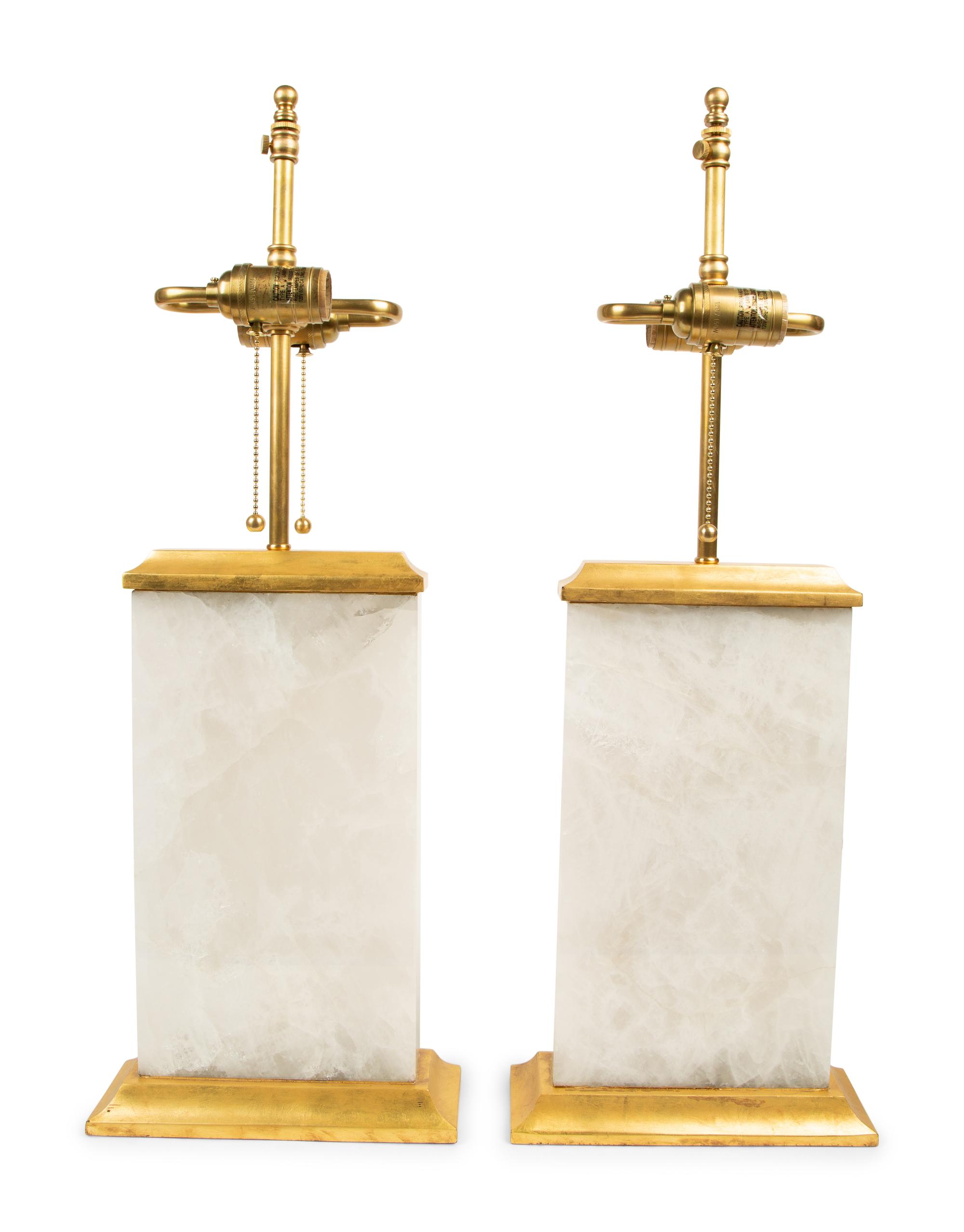 A Pair of Onyx Base Table Lamps by Visual Comfort — 20TH CENTURY