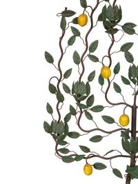 A Painted Tole Espalier Lemon Tree