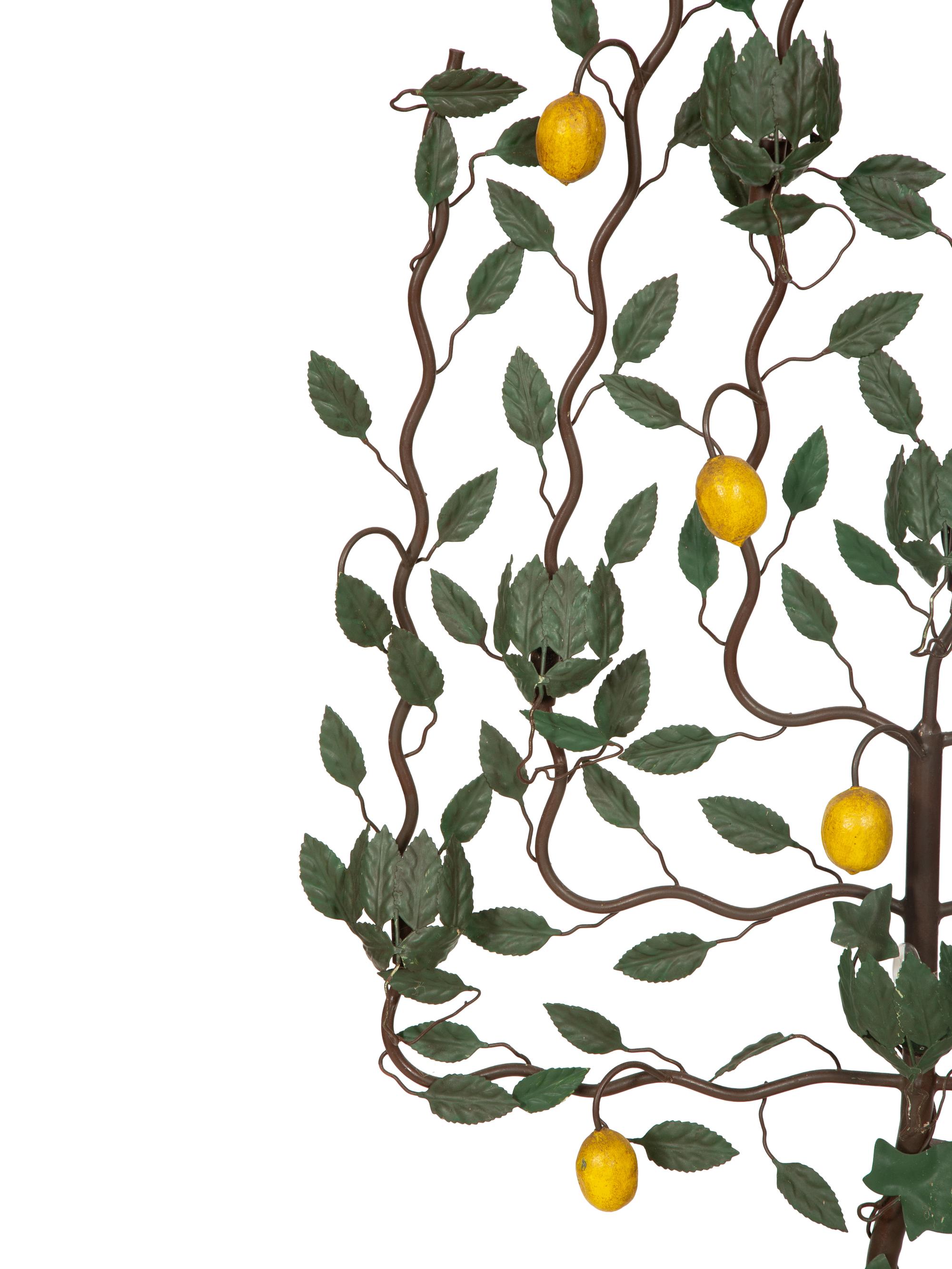 A Painted Tole Espalier Lemon Tree