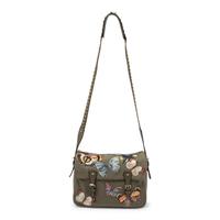 VALENTINO, ROCKSTUD BUTTERFLY CANVAS MESSENGER BAG