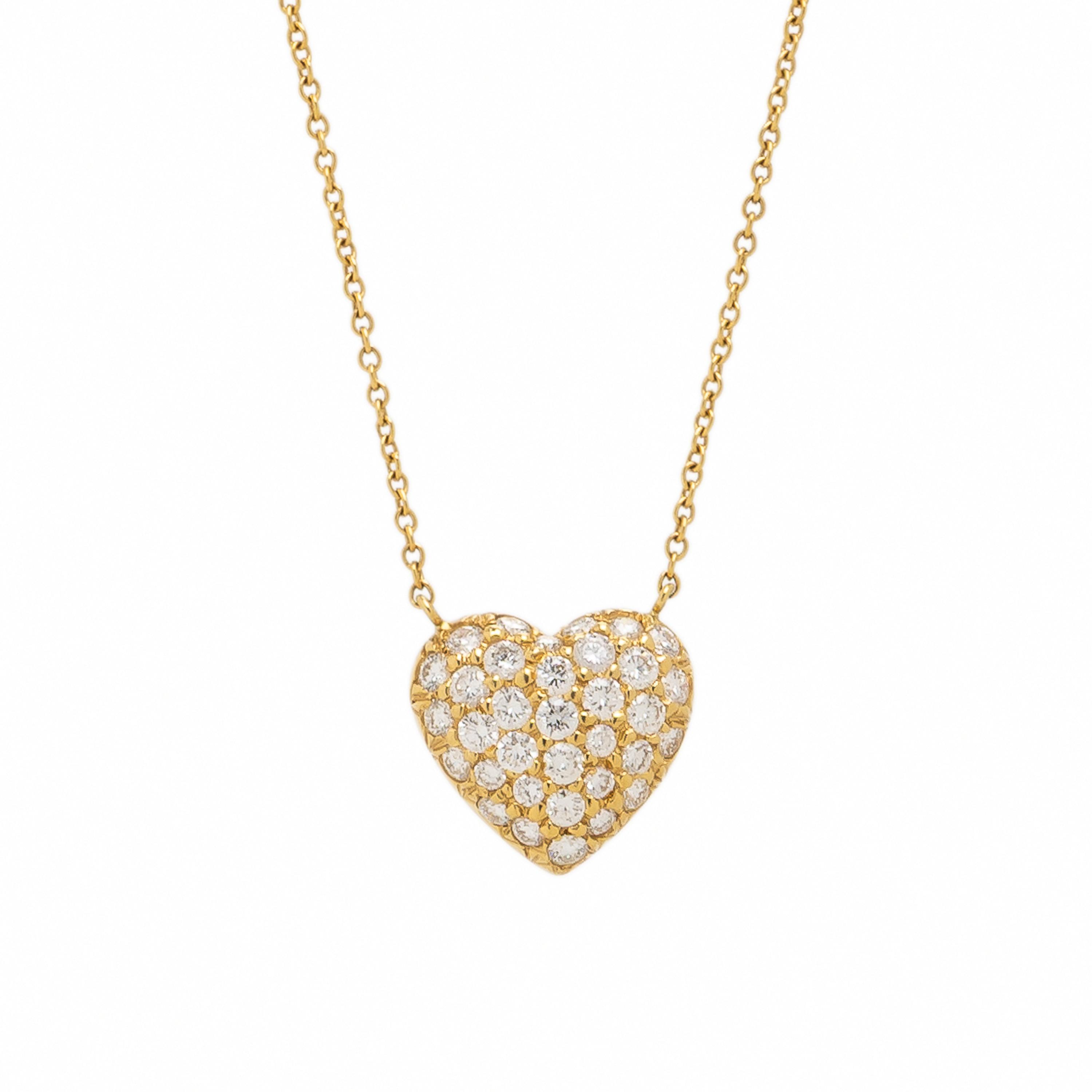 Tiffany & Co., Yellow Gold and Diamond Heart Necklace