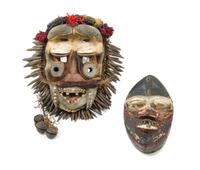 Two Wobe Wood Masks Height of taller example 16 inches. — IVORY COAST, 19TH/20TH CENTURY