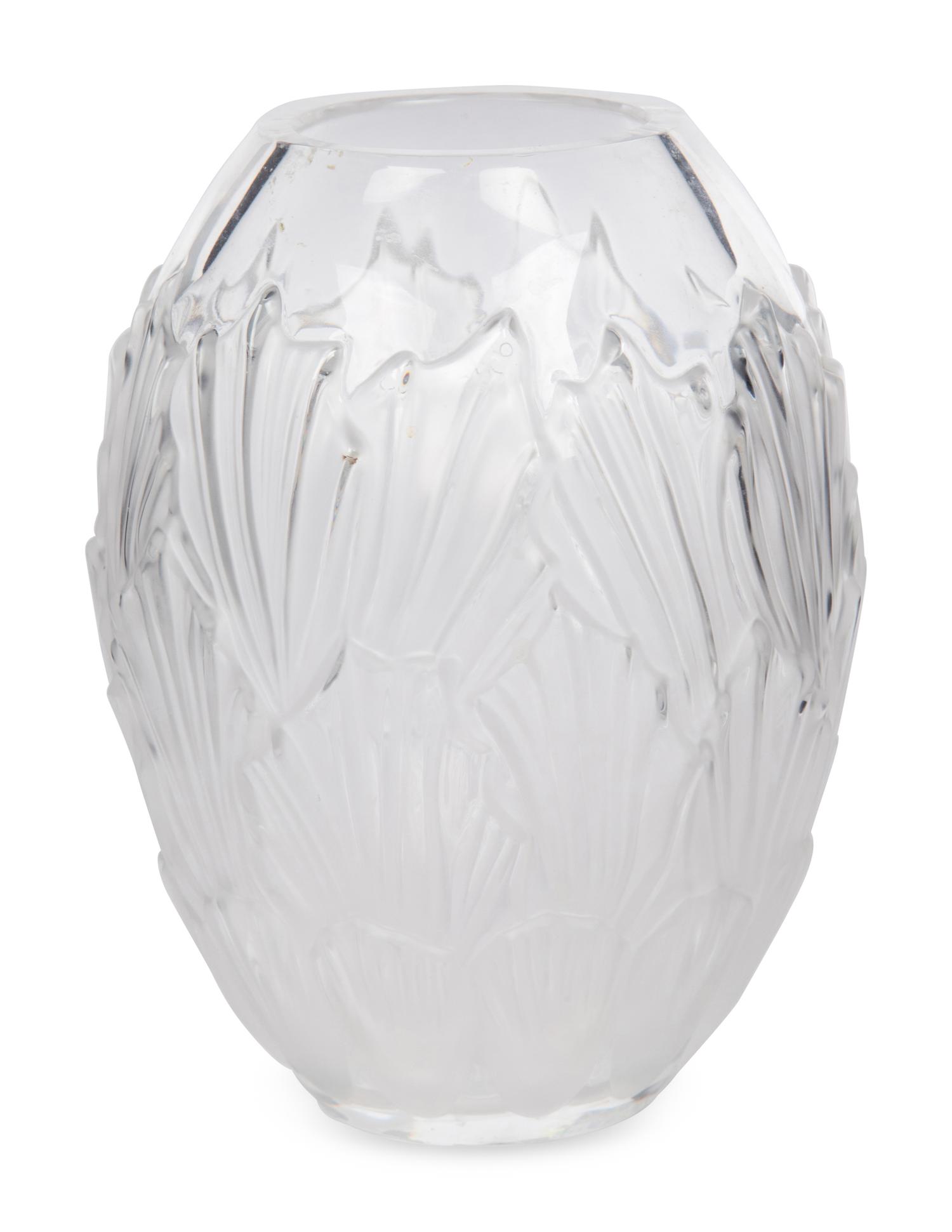 A Lalique Sandrift Vase