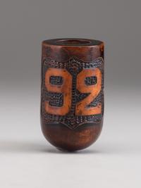 [CIVIL WAR]. Folk art carved pipe featuring the numerals "9" and "2," referencing the 9th Pennsylvania Cavalry / 92nd Volunteers.