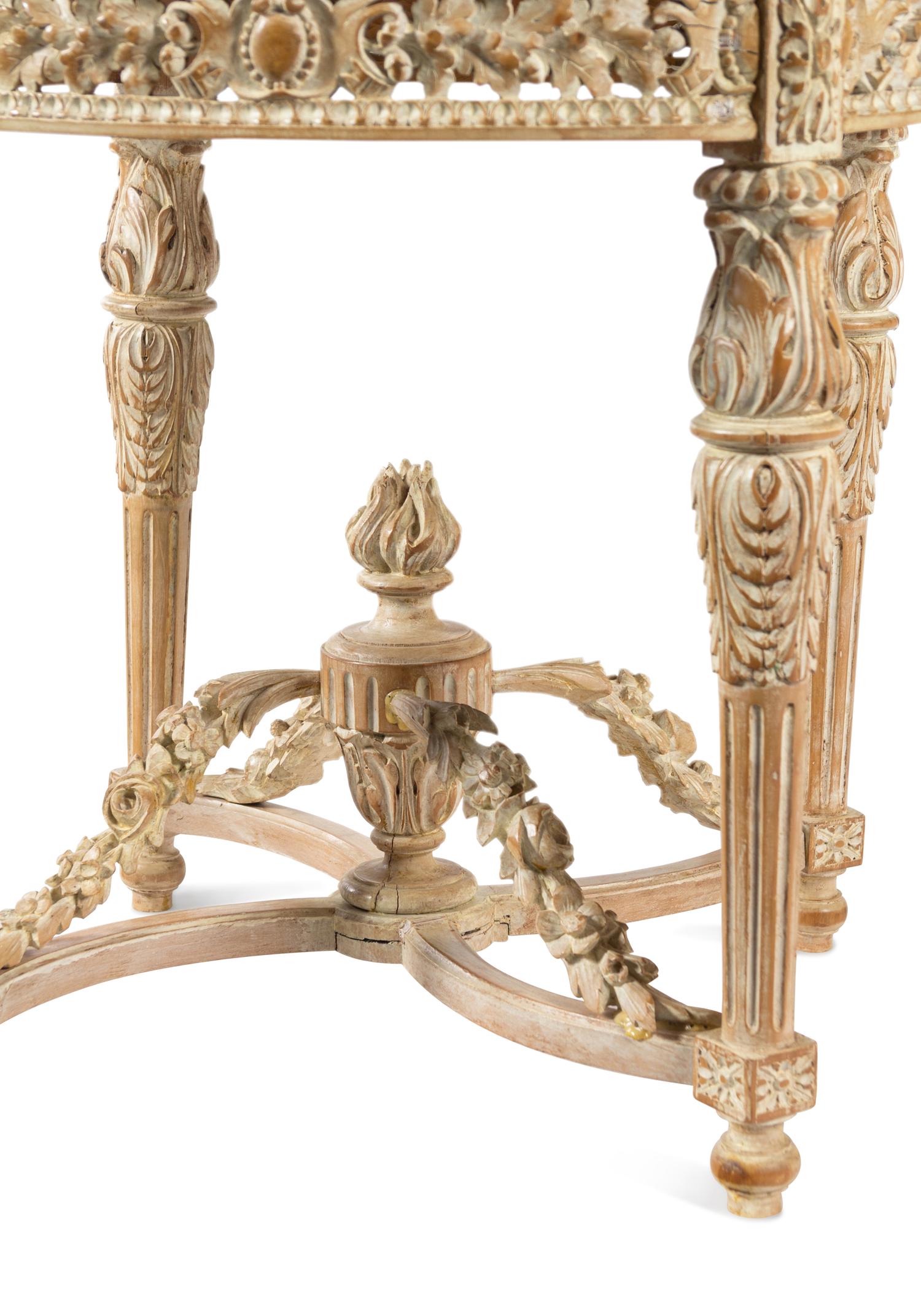 A Louis XVI Style Painted Marble-Top Table