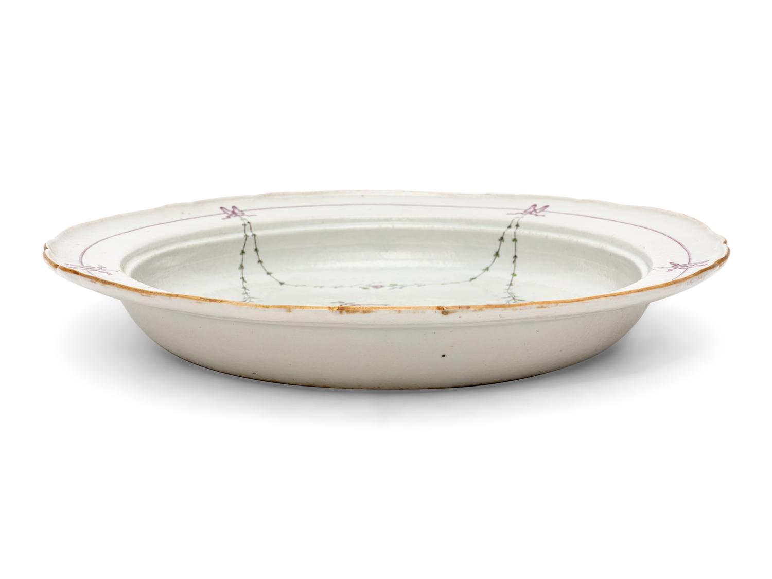 A Pair of Chinese Export Porcelain Vegetable Dishes and Covers with Twelve Matching Plates