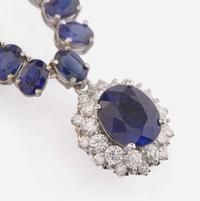 A 14K Sapphire and Diamond Necklace