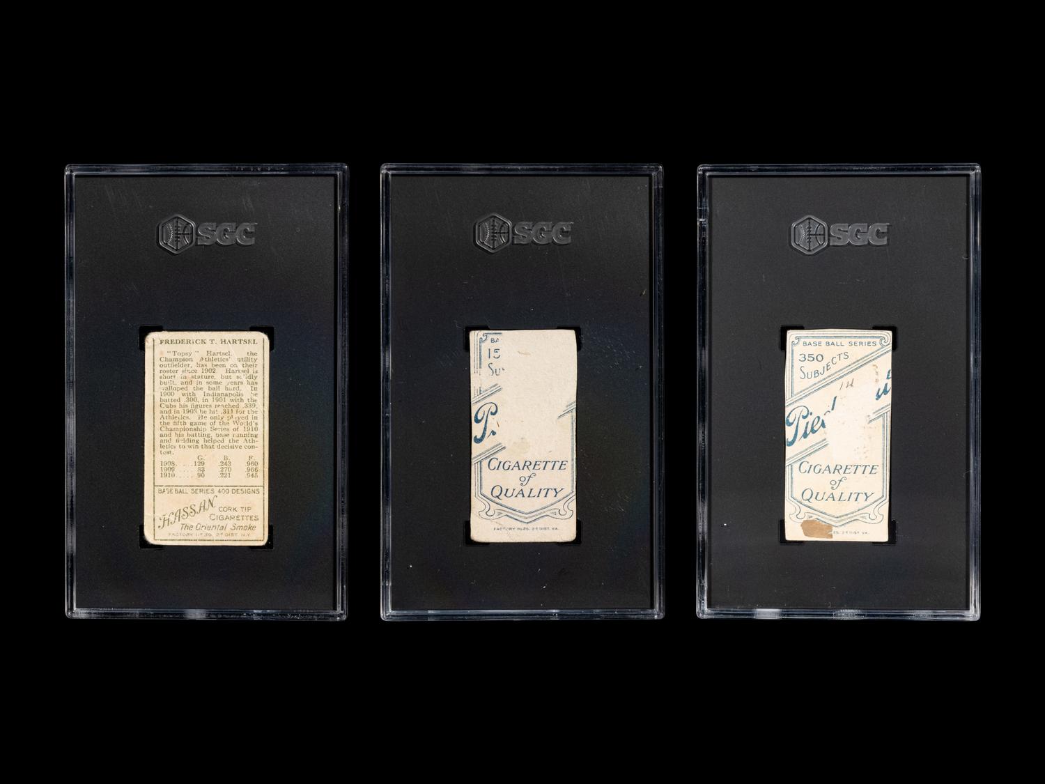A Group of Three Early 20th Century Tobacco Baseball Cards (SGC AUTHENTIC),