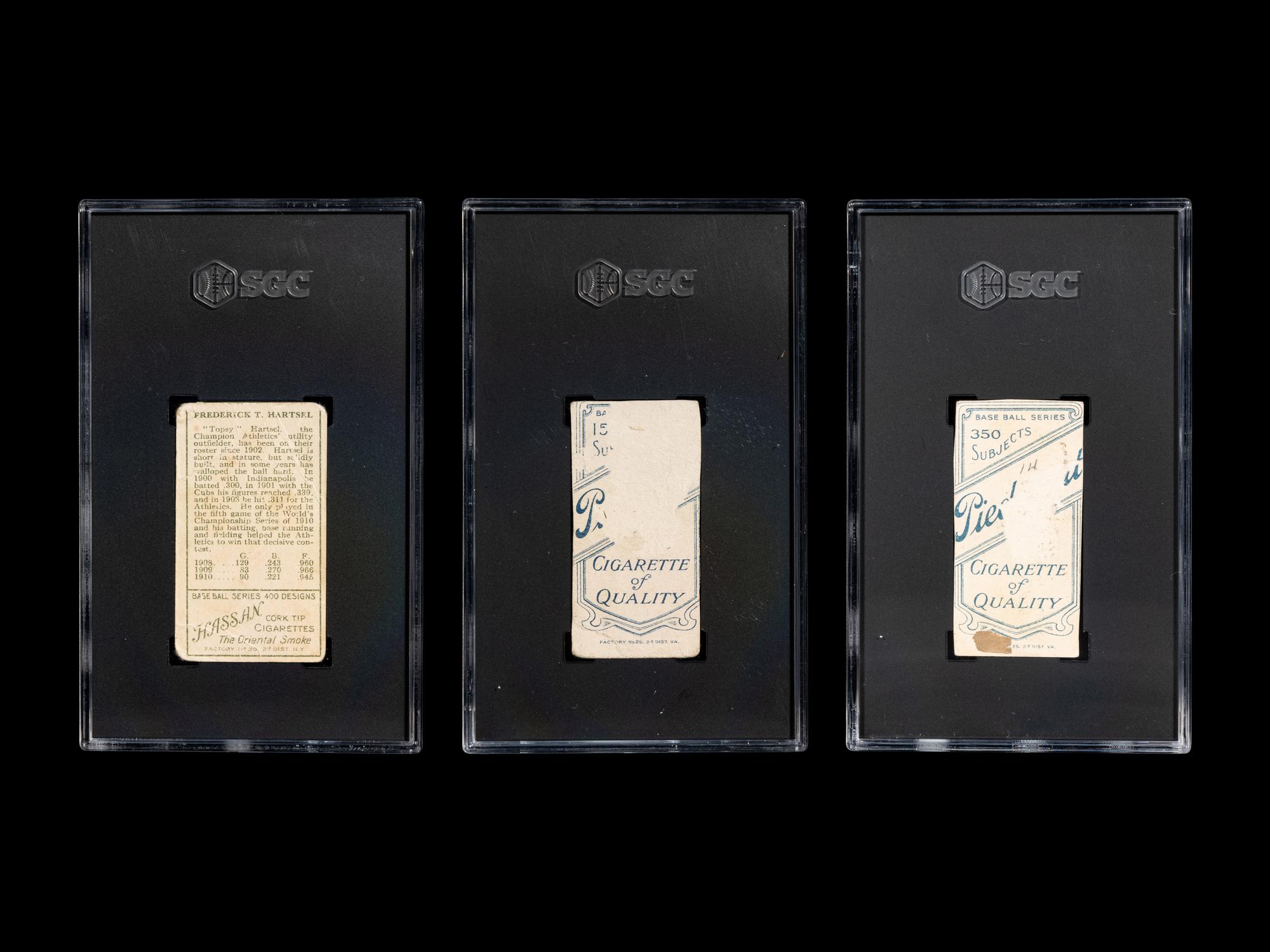 A Group of Three Early 20th Century Tobacco Baseball Cards (SGC AUTHENTIC),