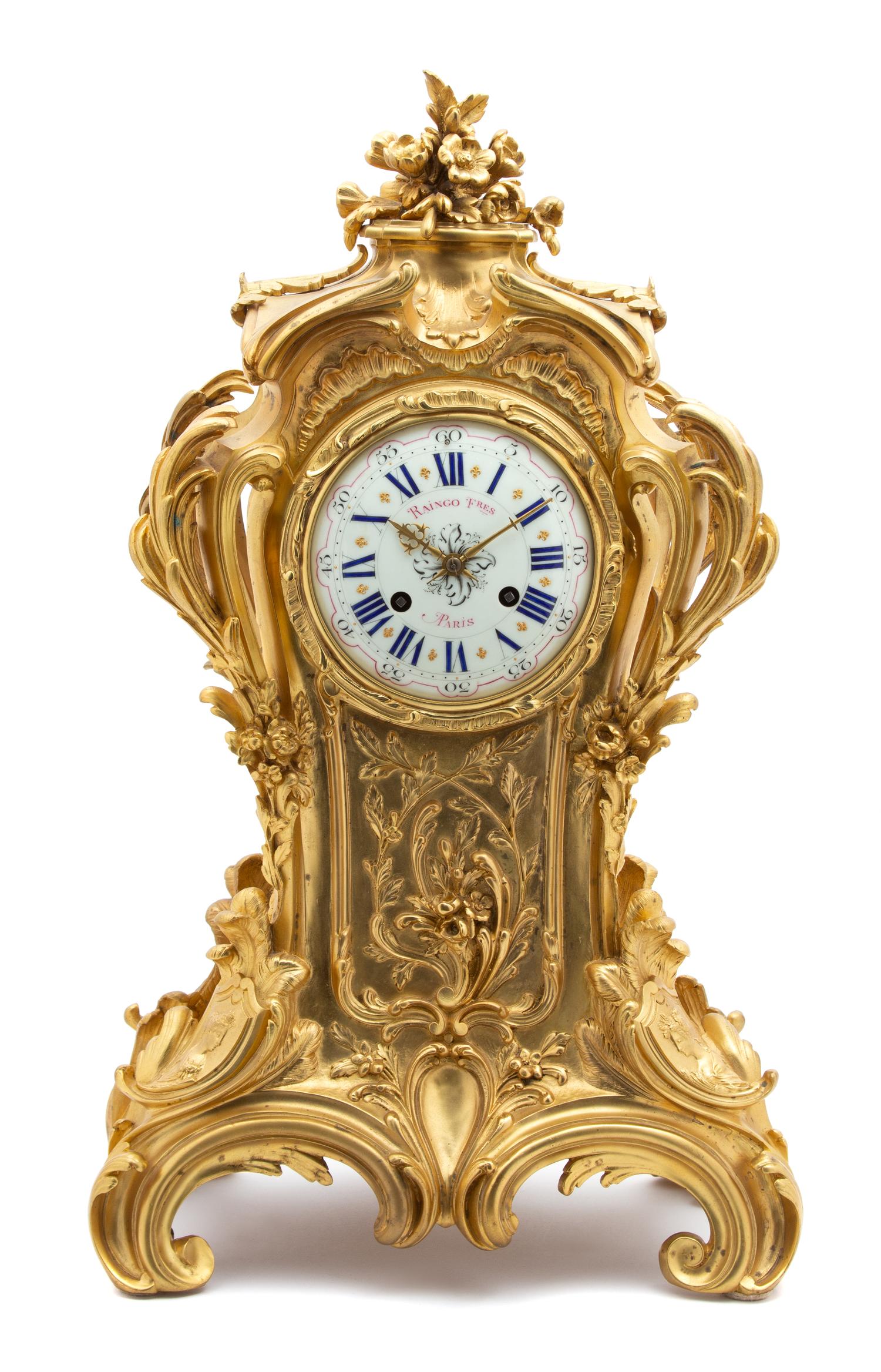 A Louis XV Style Gilt Bronze Bracket Clock Height 23 3/4 inches. — LATE 19TH CENTURY