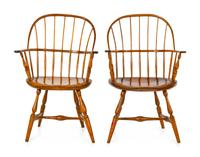 A Pair of American Sack Back Windsor Armchairs