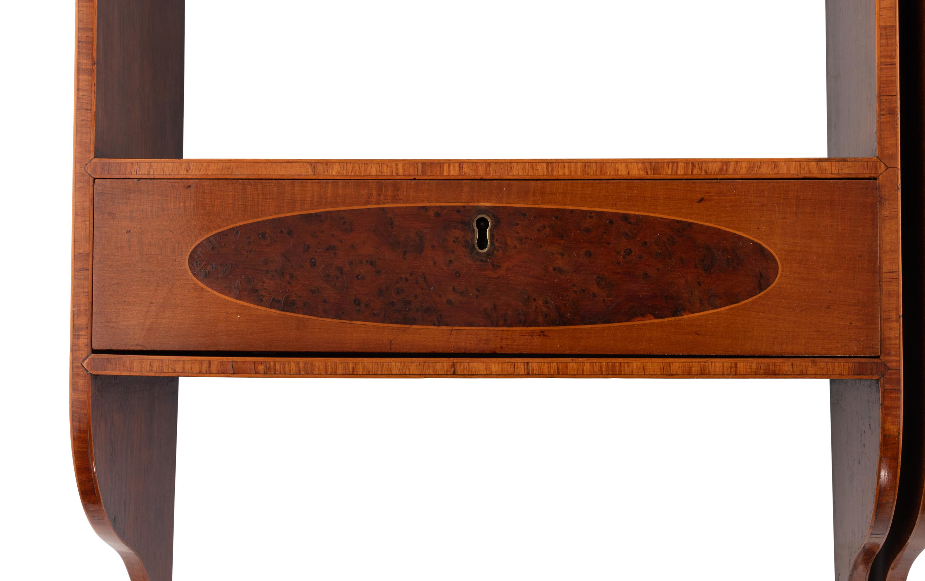 A Pair of George III Harewood and Elm Hanging Shelves