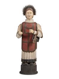 A Carved and Painted Knights Templar Figure