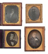 [EARLY PHOTOG.] 30 daguerreotypes of men of varying ages incl. half plate portrait of a painting.