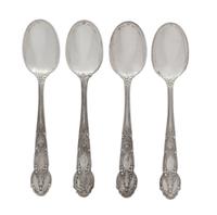 Four American Silver Serving Spoons, Tiffany & Co., New York, NY, 20th Century, in the Renaissance pattern