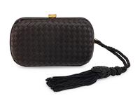 Bottega Veneta, Black Woven Ribbon Clutch