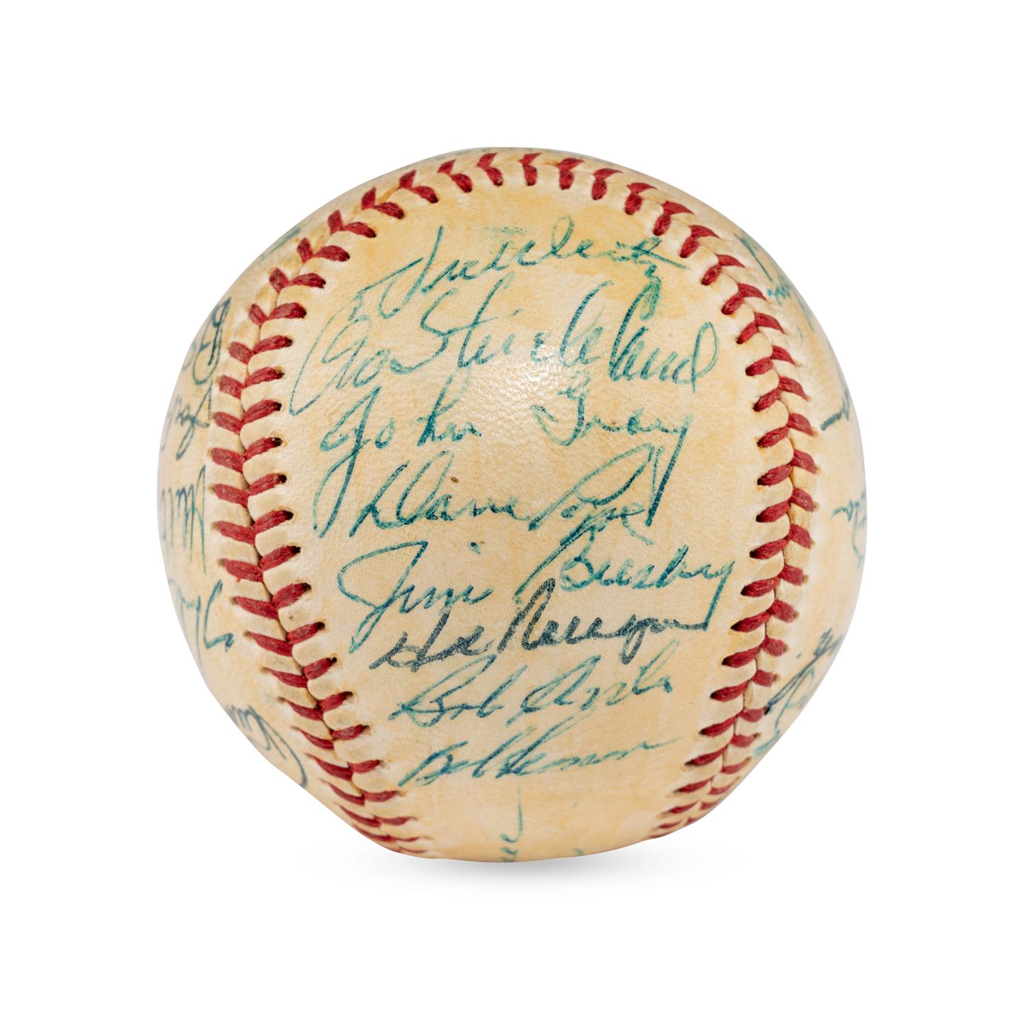A 1957 Cleveland Indians Team Signed Autograph Baseball (PSA Letter of Authenticity)