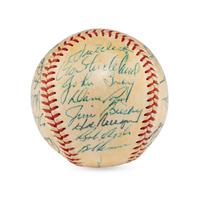 A 1957 Cleveland Indians Team Signed Autograph Baseball (PSA Letter of Authenticity)