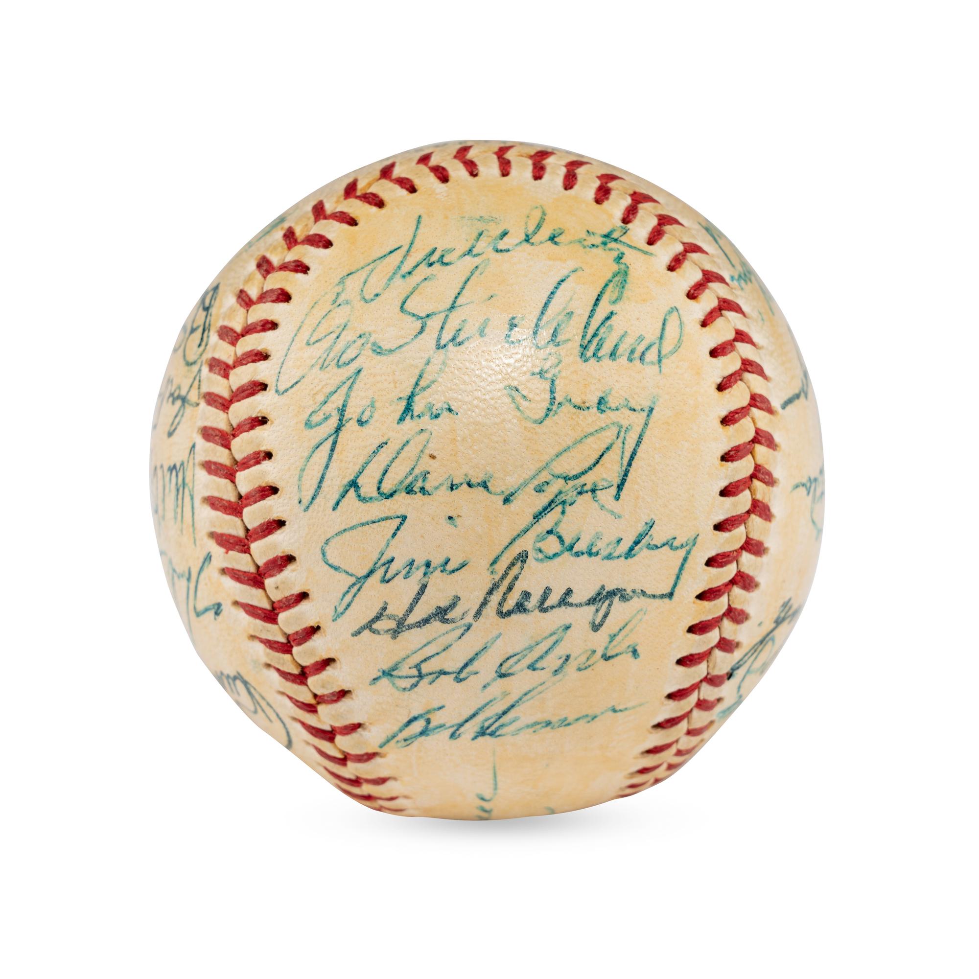 A 1957 Cleveland Indians Team Signed Autograph Baseball (PSA Letter of Authenticity)