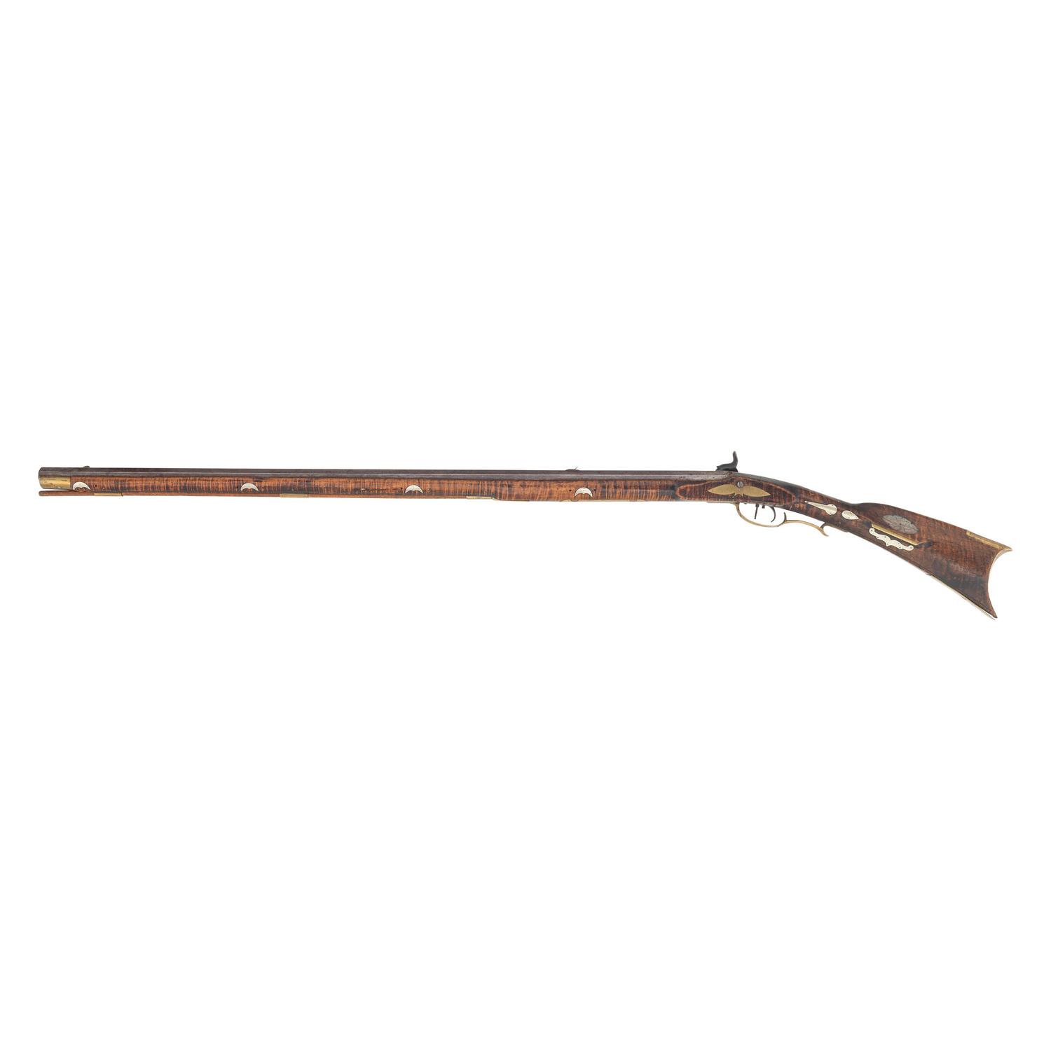 Silver Mounted Full Stock Kentucky Long Rifle Signed "W*L" (William Laudenslager of Snyder County, PA)