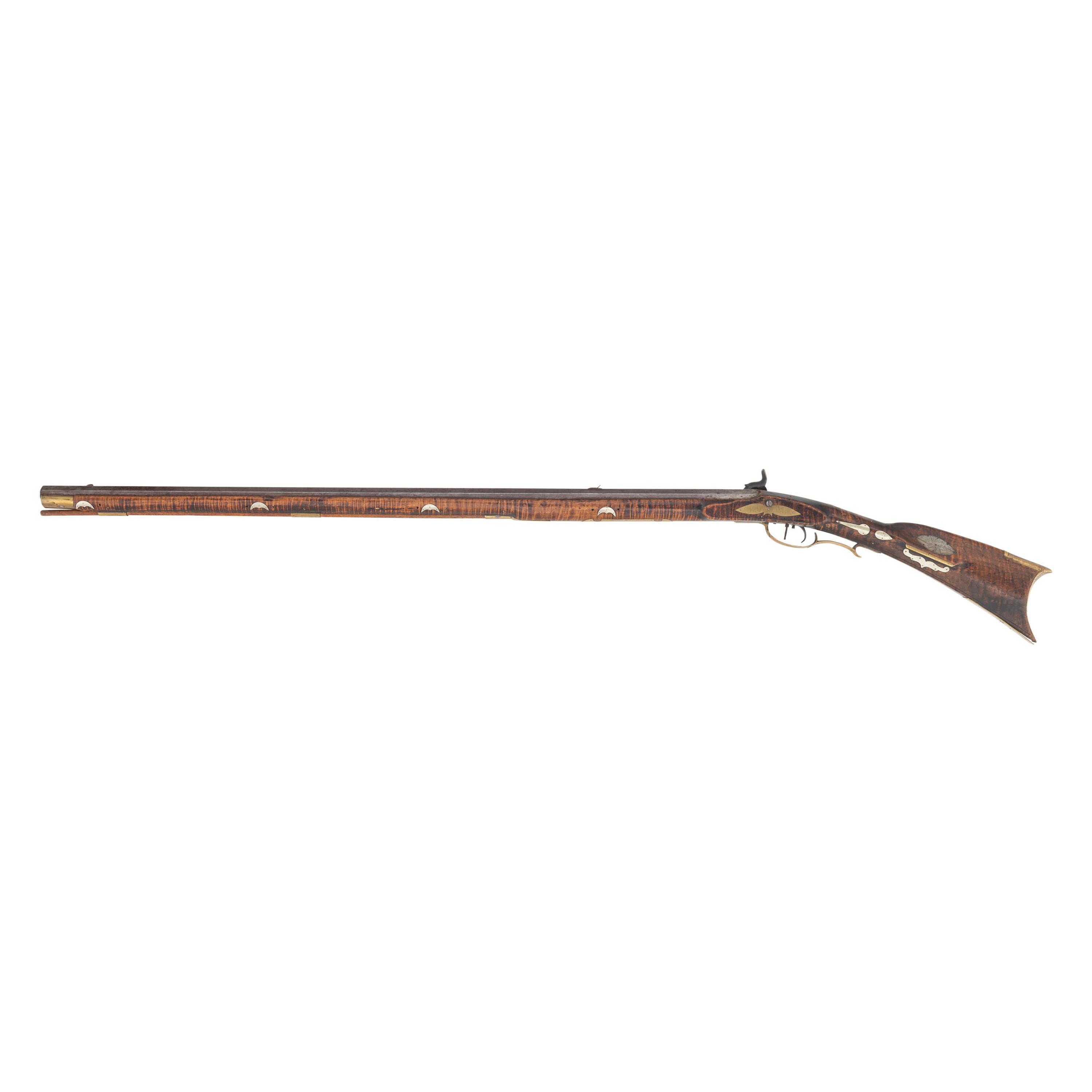 Silver Mounted Full Stock Kentucky Long Rifle Signed "W*L" (William Laudenslager of Snyder County, PA)