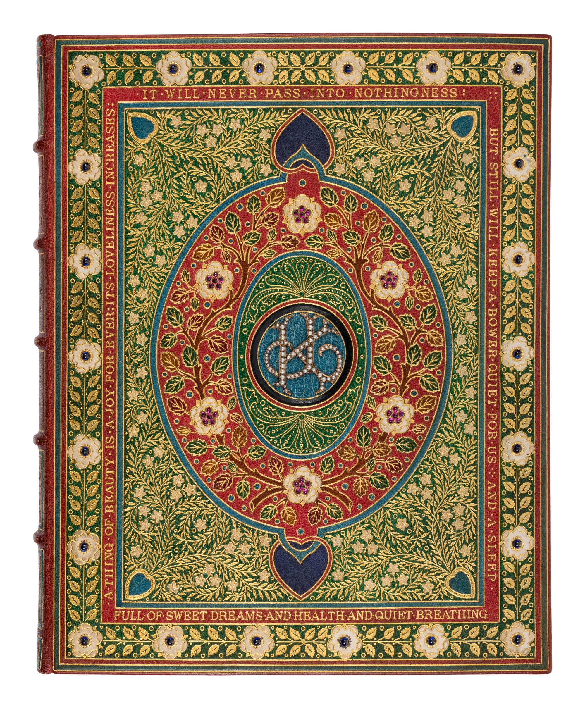 SANGORSKI, Alberto, calligrapher and illuminator. -- KEATS, John (1795-1821). "La Belle Dame sans Merci" -- "Ode on a Grecian Urn" -- "Ode to Psyche." London, 1928.