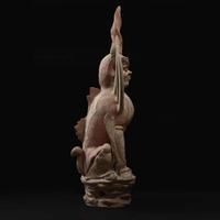 An impressive pair of large painted pottery "Earth Spirits" 镇墓兽一对 Tang dynasty ?